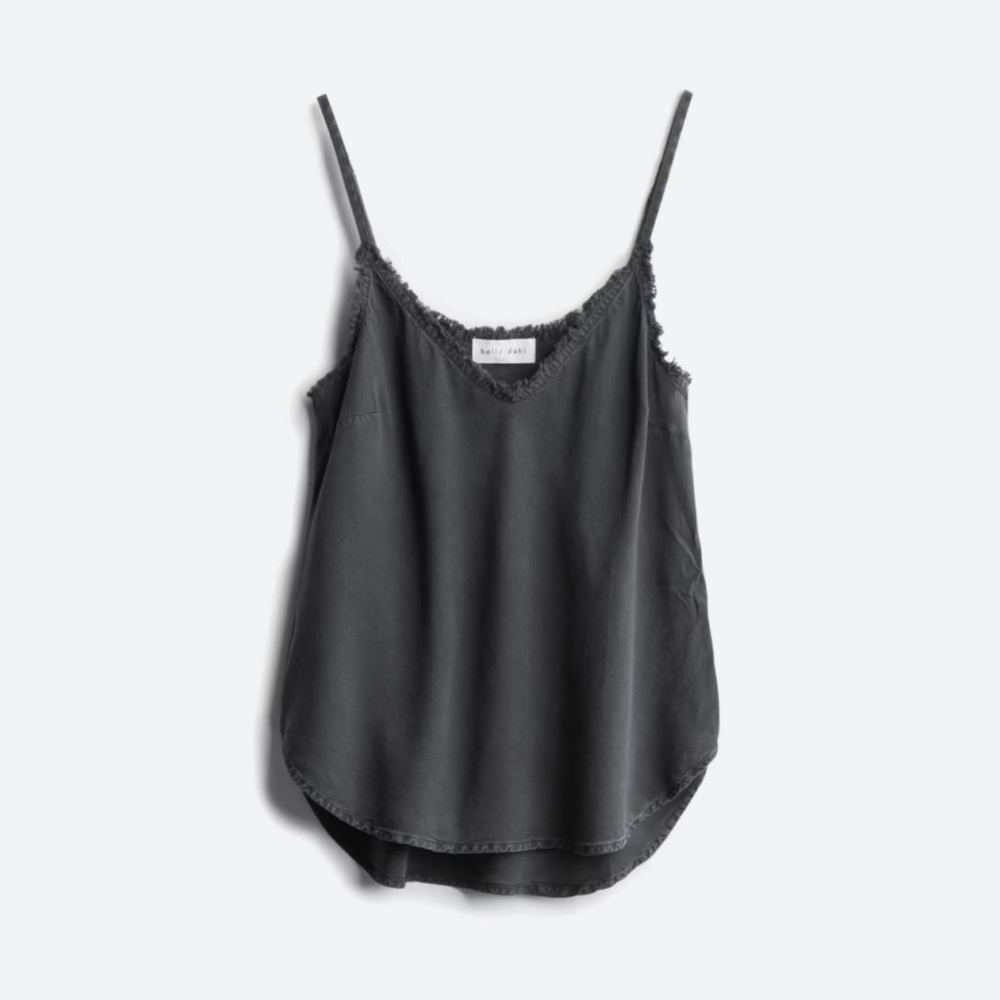 New without tags, never worn only tried on. Bella dahl dark gray frayed hem top